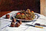 Table Canvas Paintings - Grapes And Walnuts On A Table